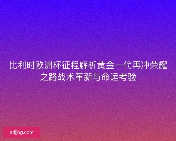 比利时欧洲杯征程解析黄金一代再冲荣耀之路战术革新与命运考验 比利时欧洲杯征程解析黄金一代再冲荣耀之路战术革新与命运考验