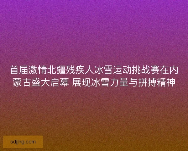首届激情北疆残疾人冰雪运动挑战赛在内蒙古盛大启幕 展现冰雪力量与拼搏精神