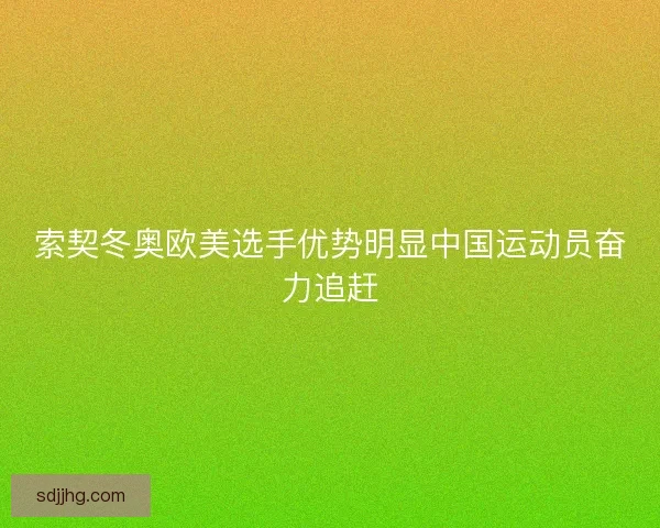 索契冬奥欧美选手优势明显中国运动员奋力追赶 索契冬奥欧美选手优势明显中国运动员奋力追赶